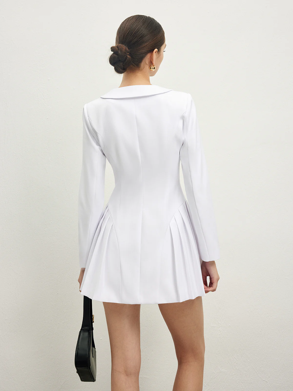 Lapel Breasted Pleated Dress - Takermore