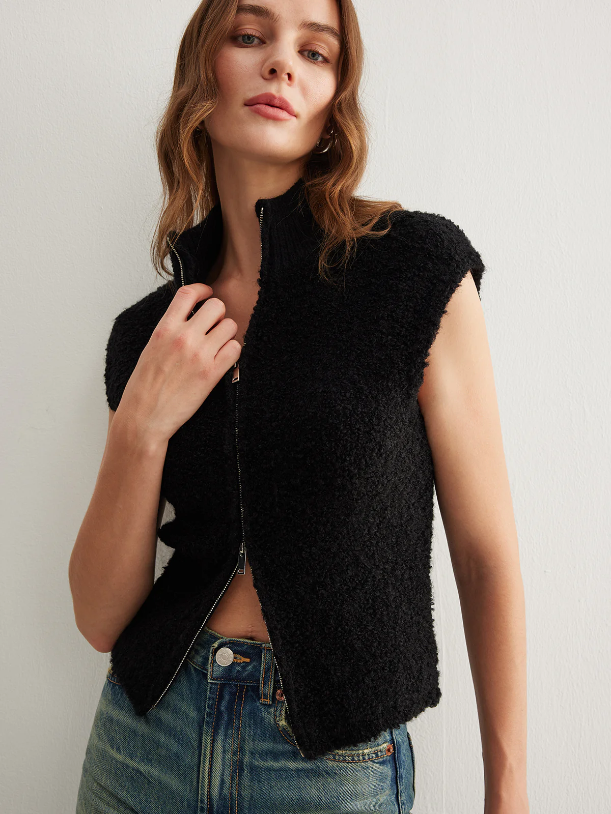 Two Way Zip Minky Cardigan - Takermore