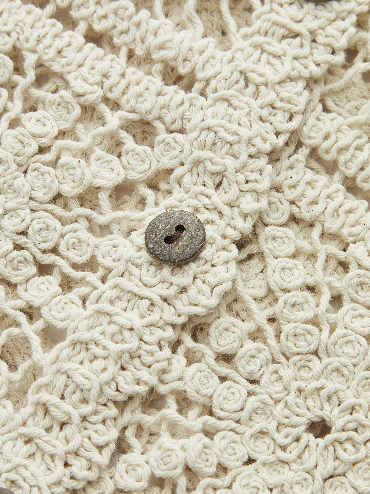 Crochet Knit Vest with Button Front - Takermore