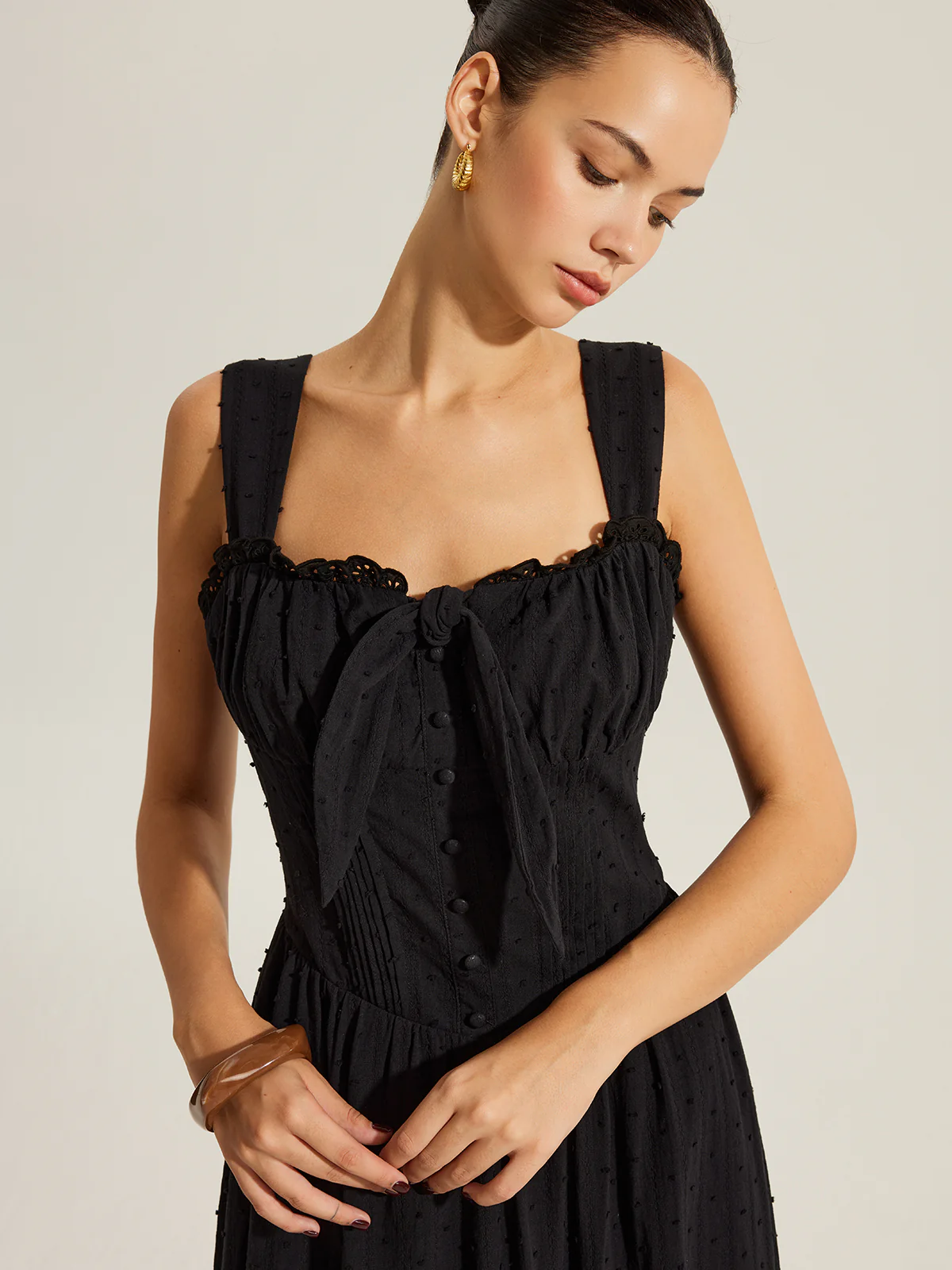 Cotton Sweetheart Neckline Dress - Takermore