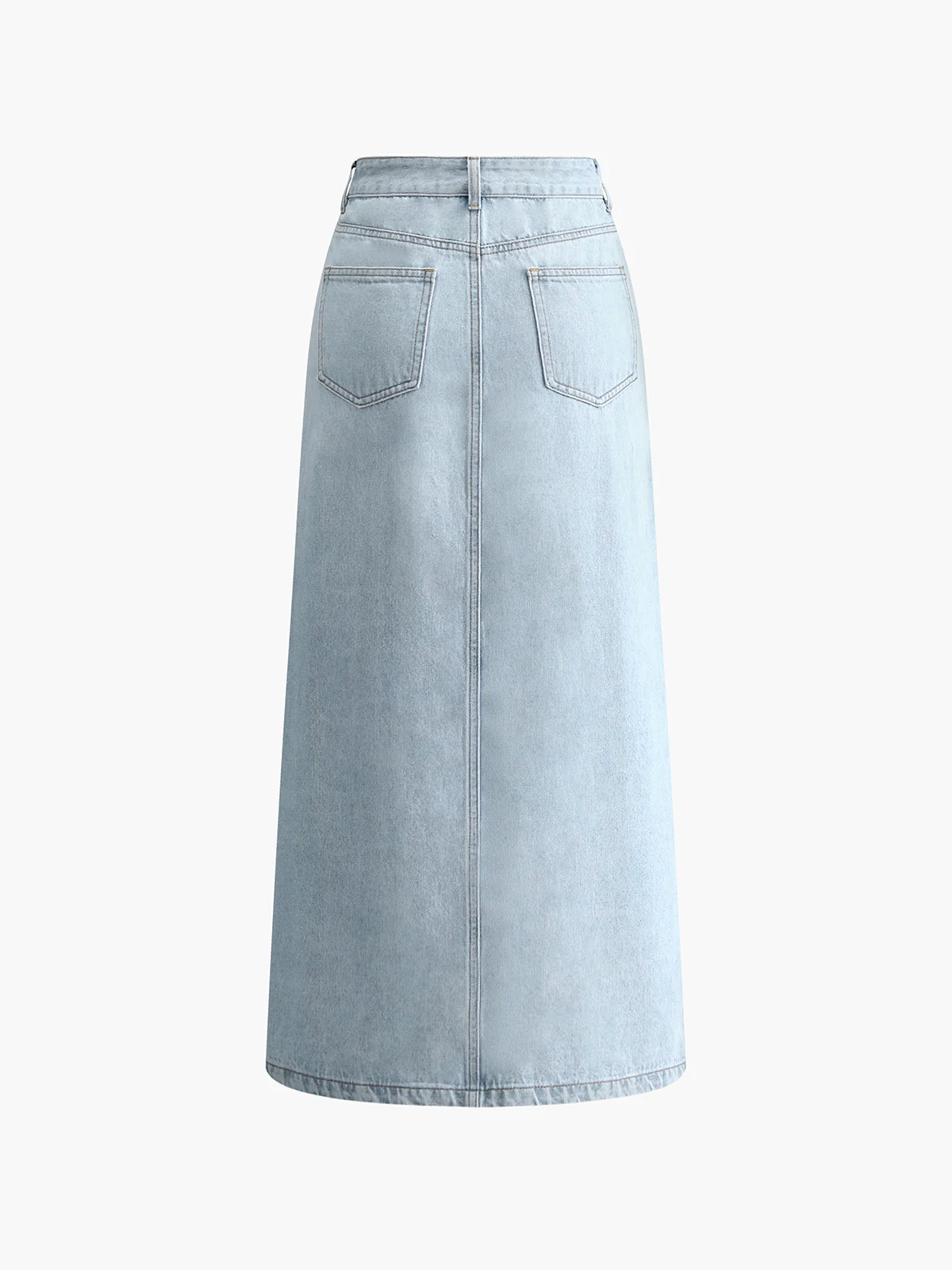Cotton Split Denim Skirt - Takermore
