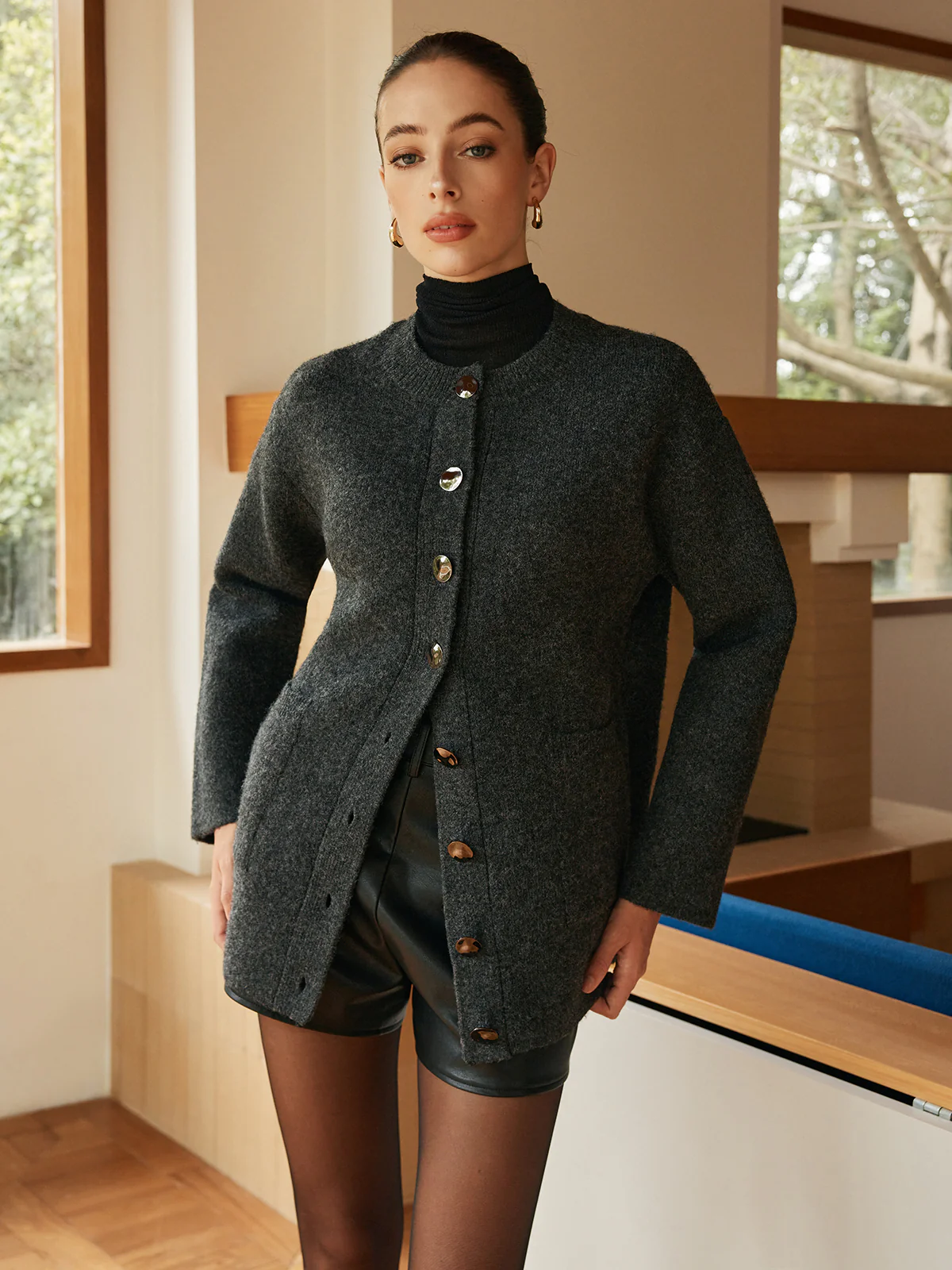 Versatile Breasted Soft Cardigan - Takermore