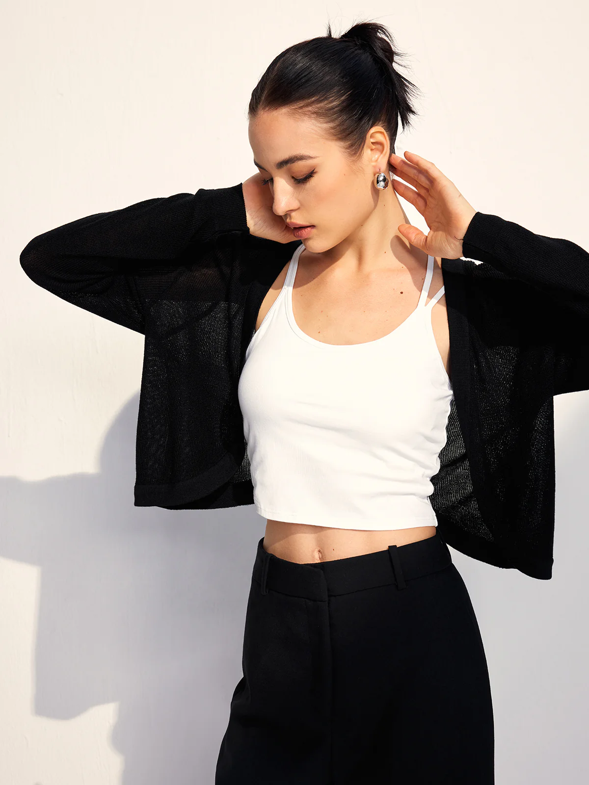 Bat Sleeve Hollow Cardigan - Takermore