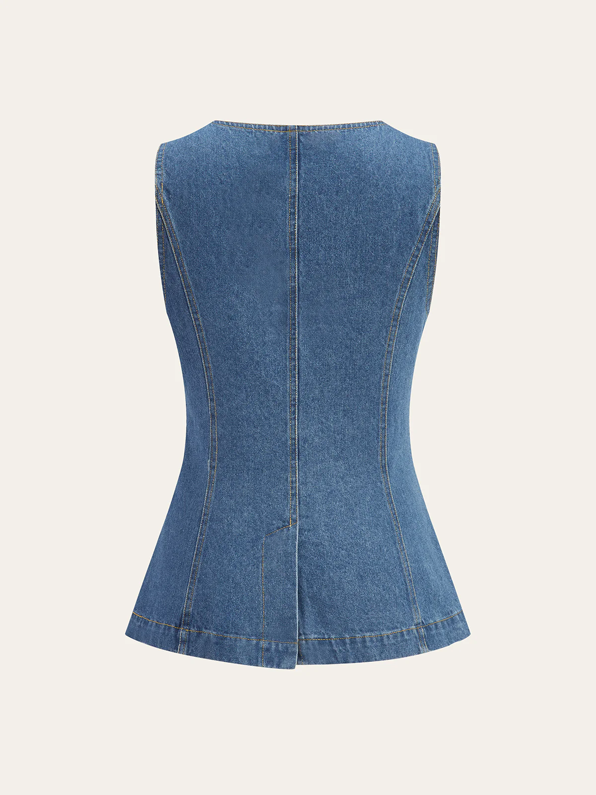 Button-Front Denim Vest - Takermore
