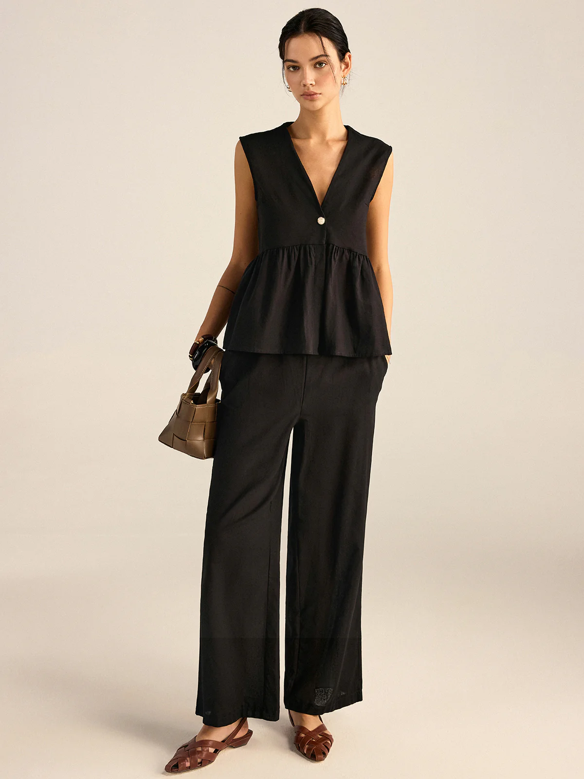 Ruffled Vest Pants Set - Takermore