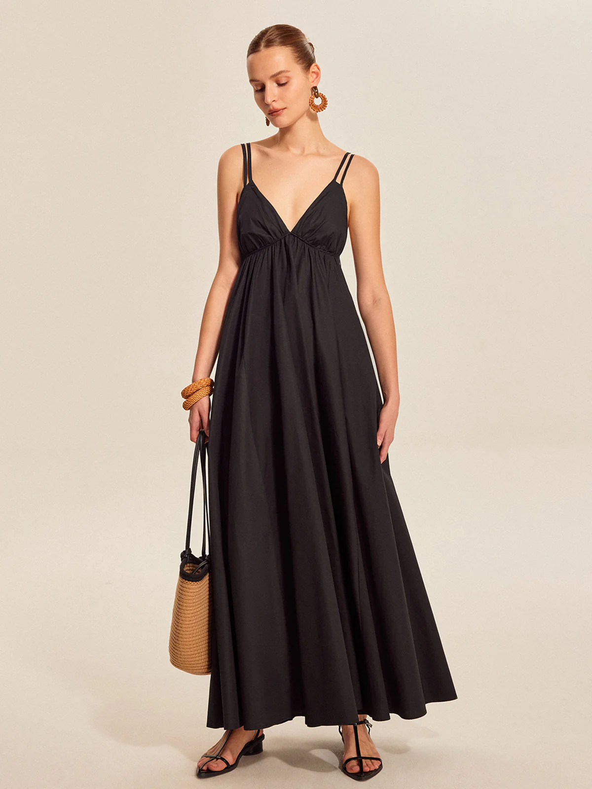 Double Strap V-Neck Cami Dress - Takermore