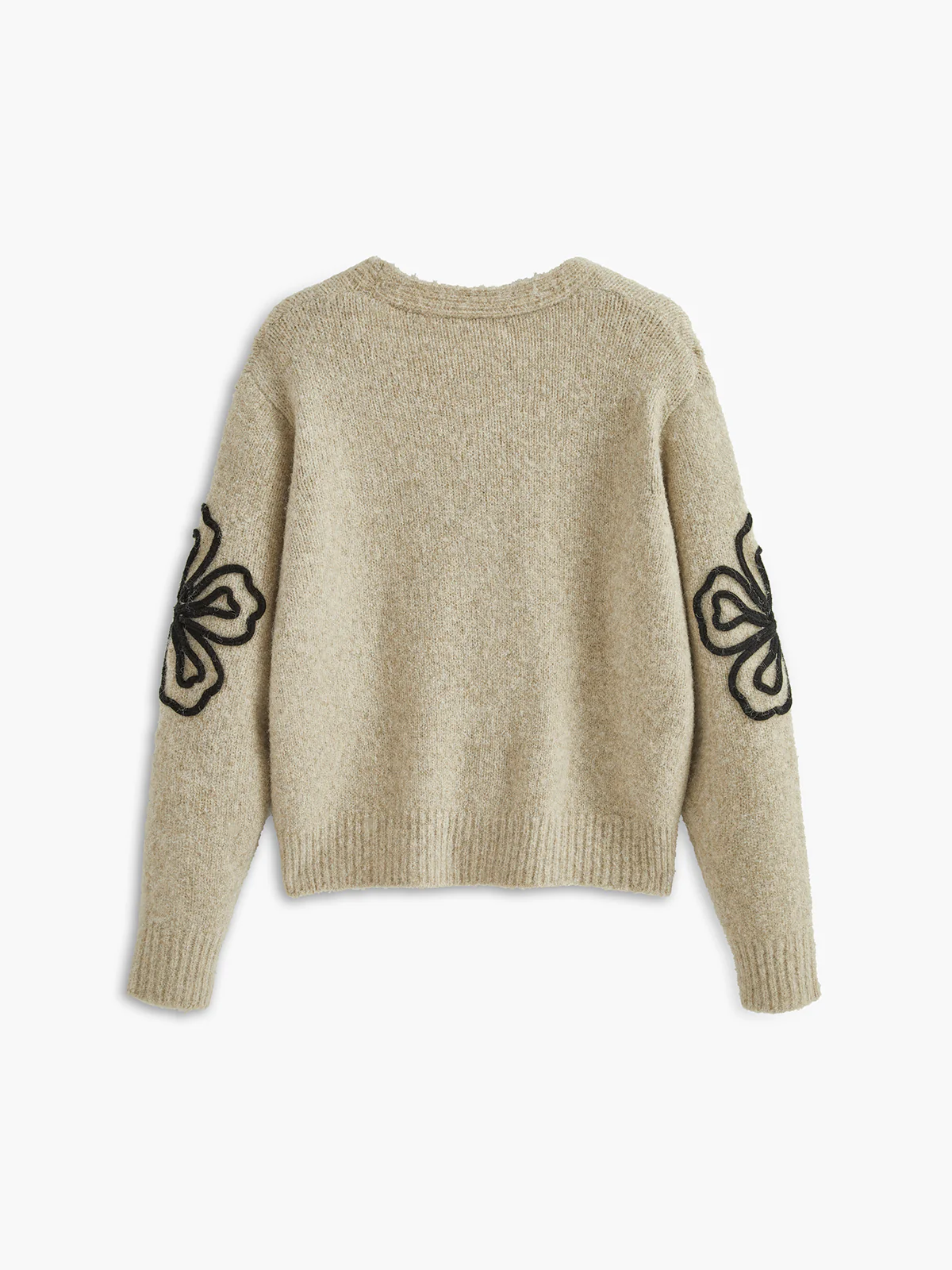 Floral Detail V-Neck Cardigan - Takermore