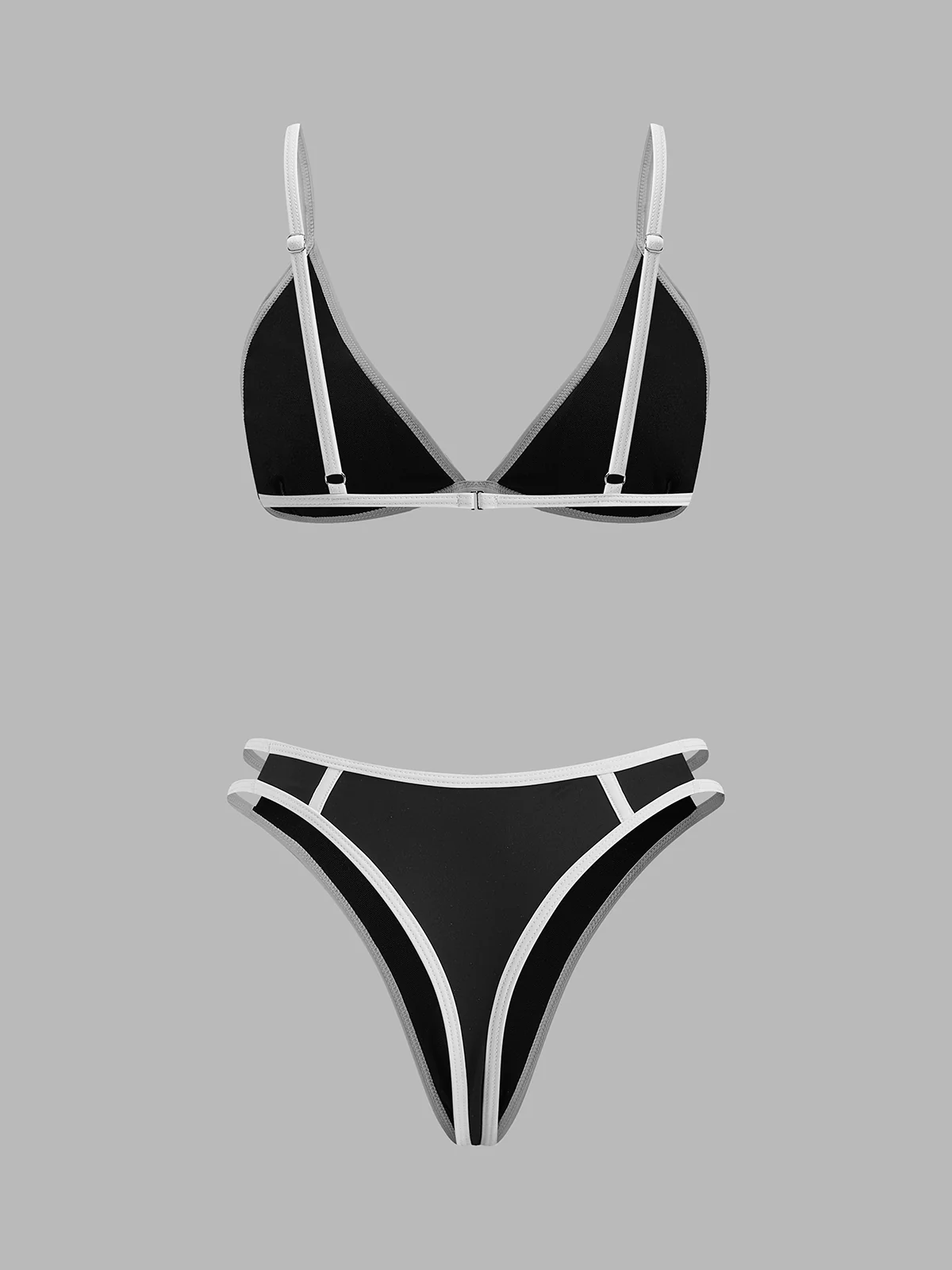 Contrast Trim Bikini Set - Takermore