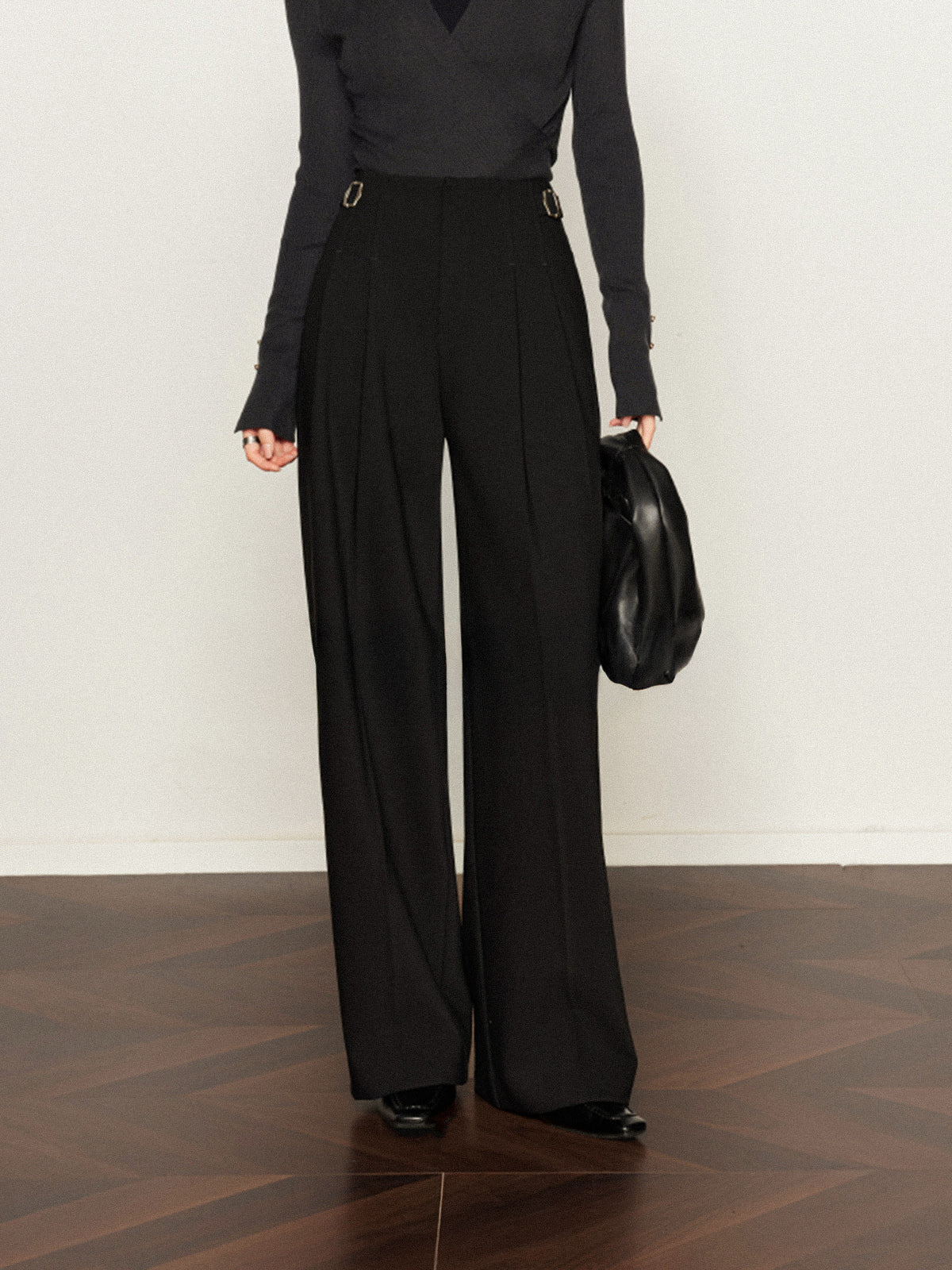 Pleated Wide-Leg Pants - Takermore