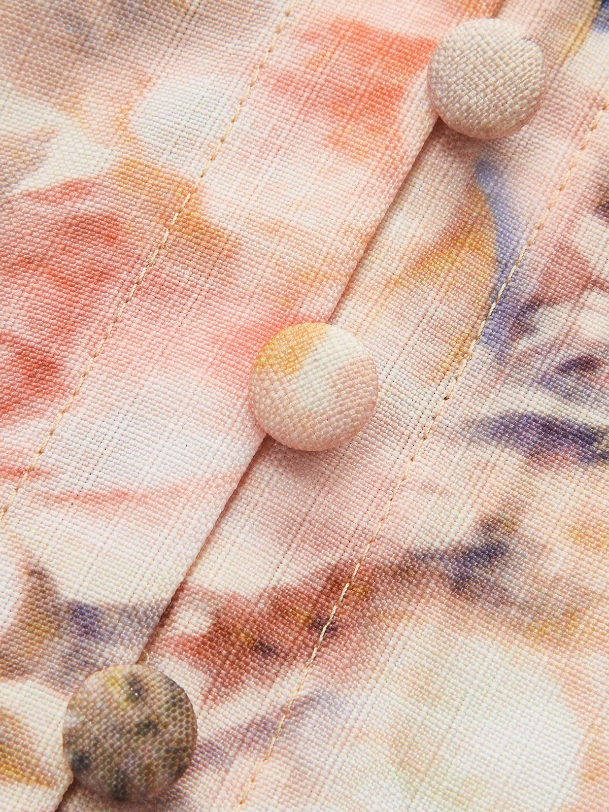 Belted Balloon Sleeve Floral Dress - Takermore