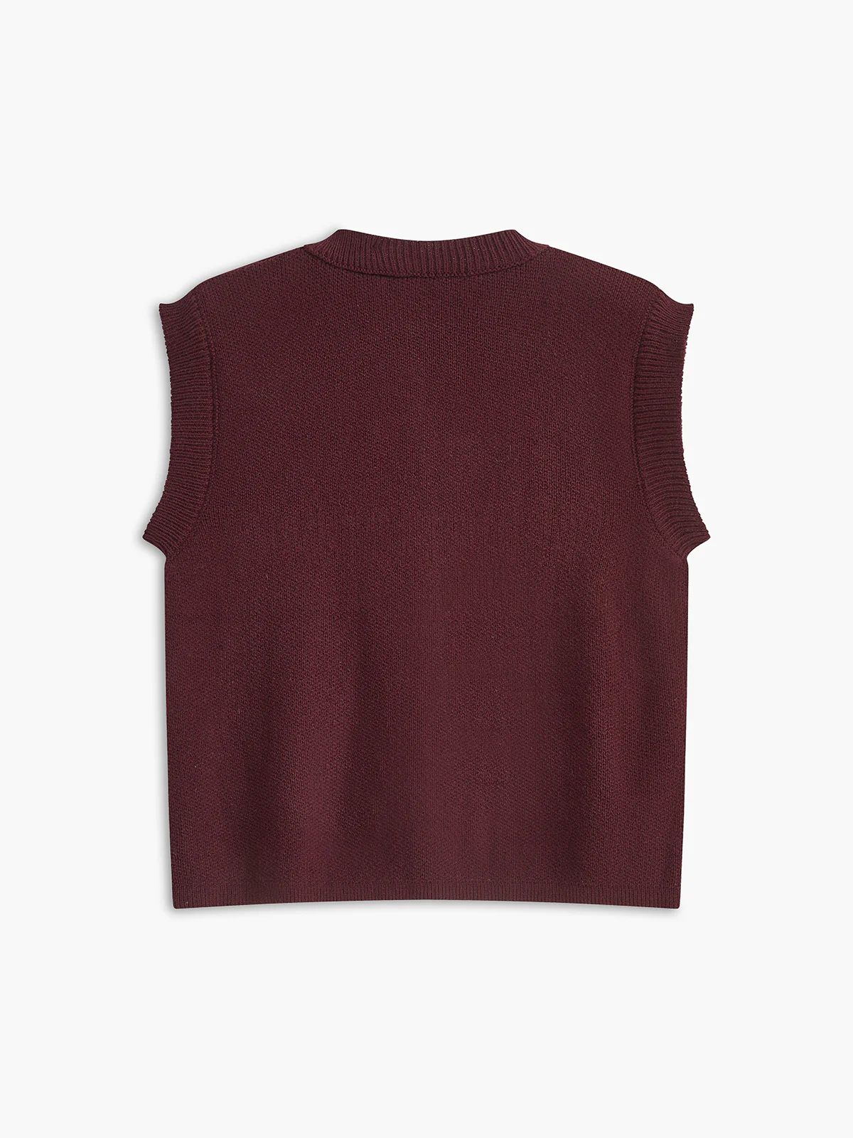 Crew Neck Metal Button Sweater Vest - Takermore