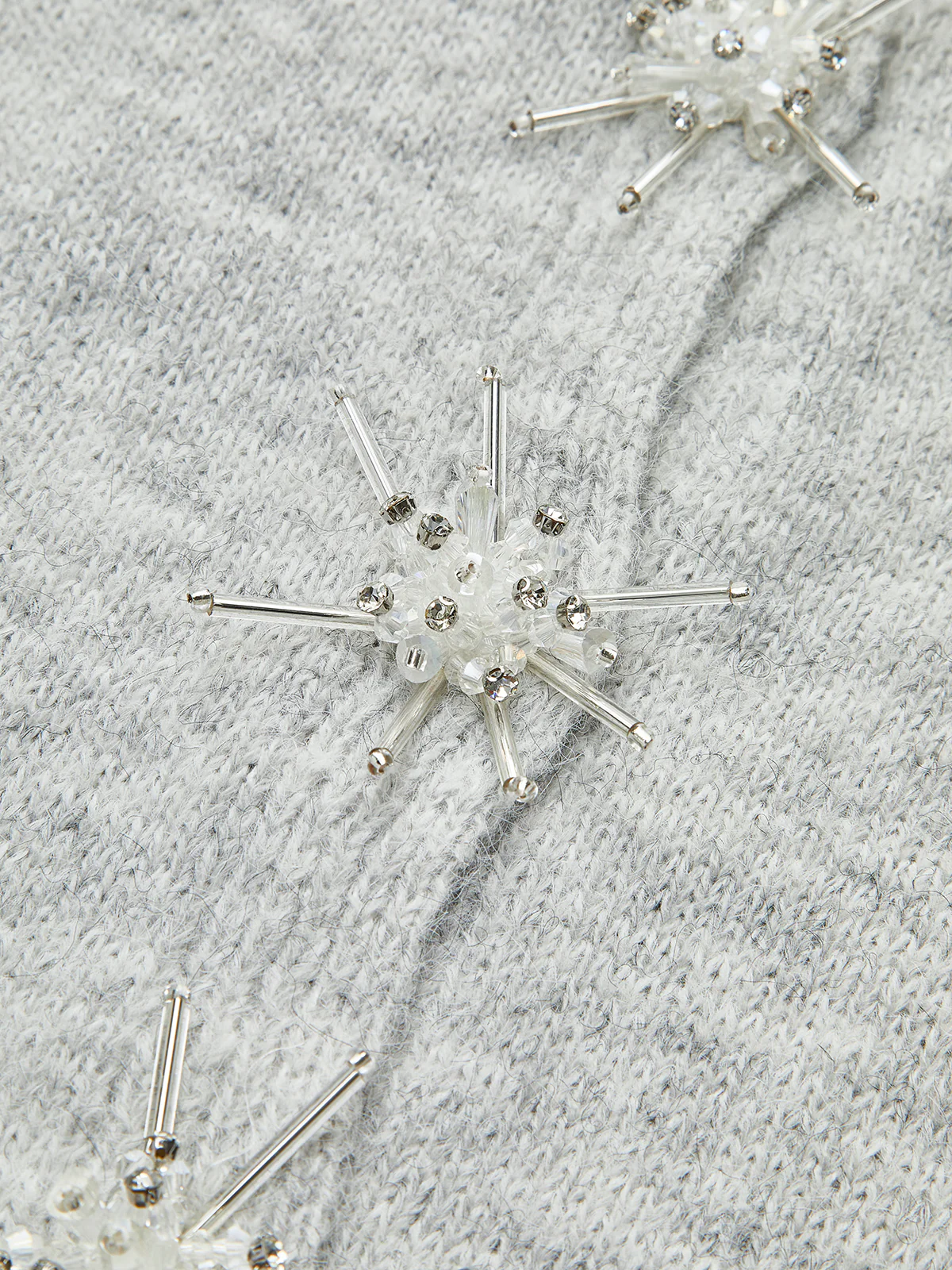 Wool-Blend Rhinestone Detail Sweater - Takermore