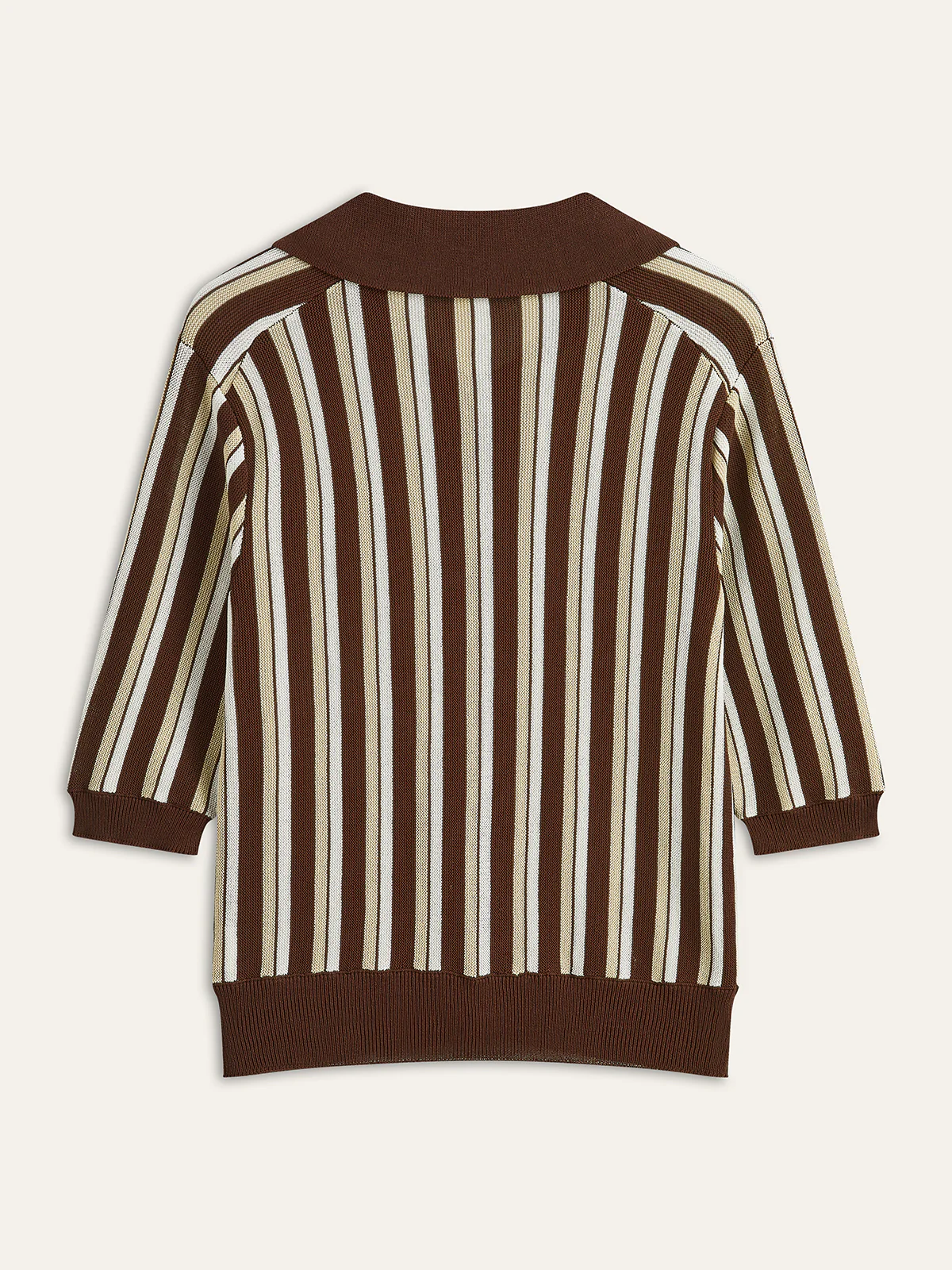Striped Button-Down Knit Top - Takermore