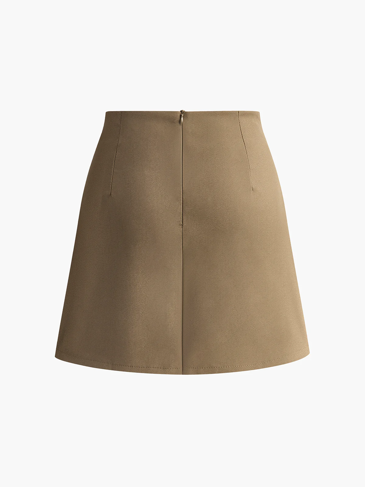 Back-Zipper Pleated Mini Skirt - Takermore
