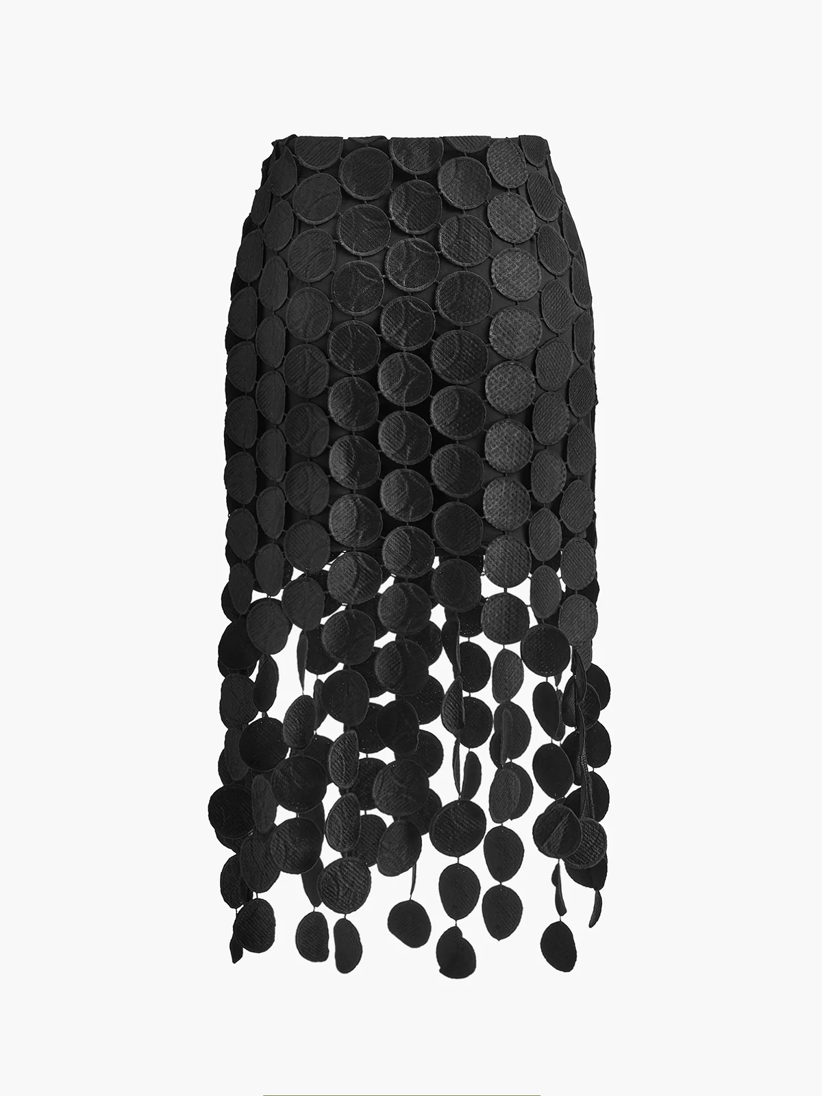 Laser Cut Multi Circle Double Layered Skirt - Takermore