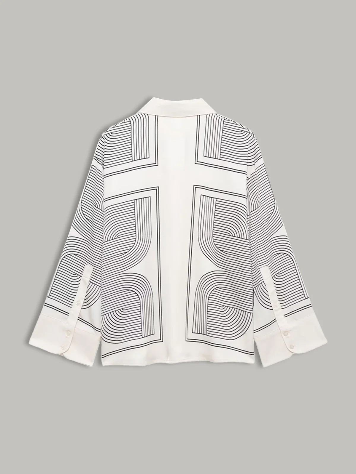 Geometrical Print Lapel Shirt - Takermore
