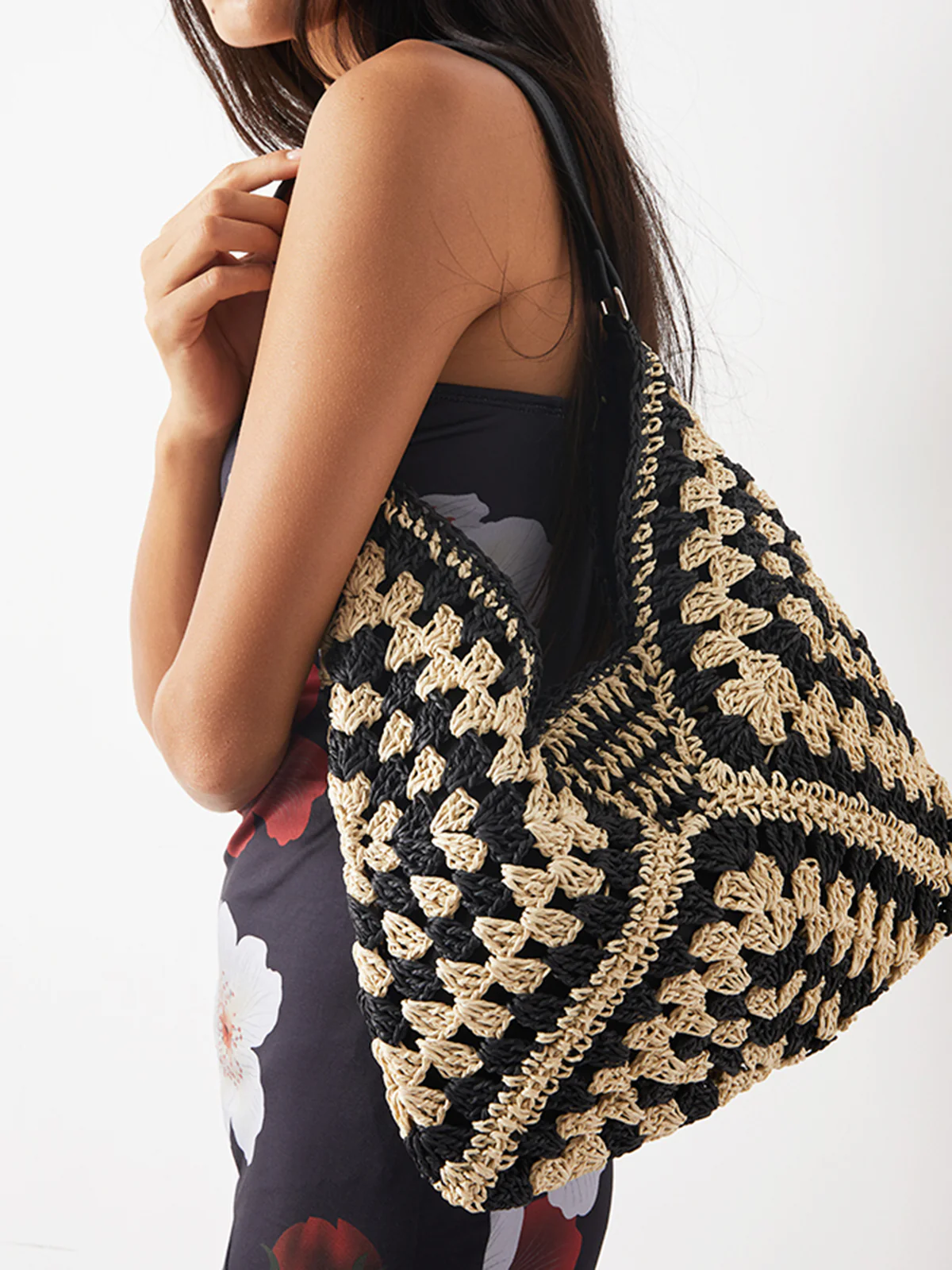 Vintage Crochet Macrame Shoulder Bag - Takermore