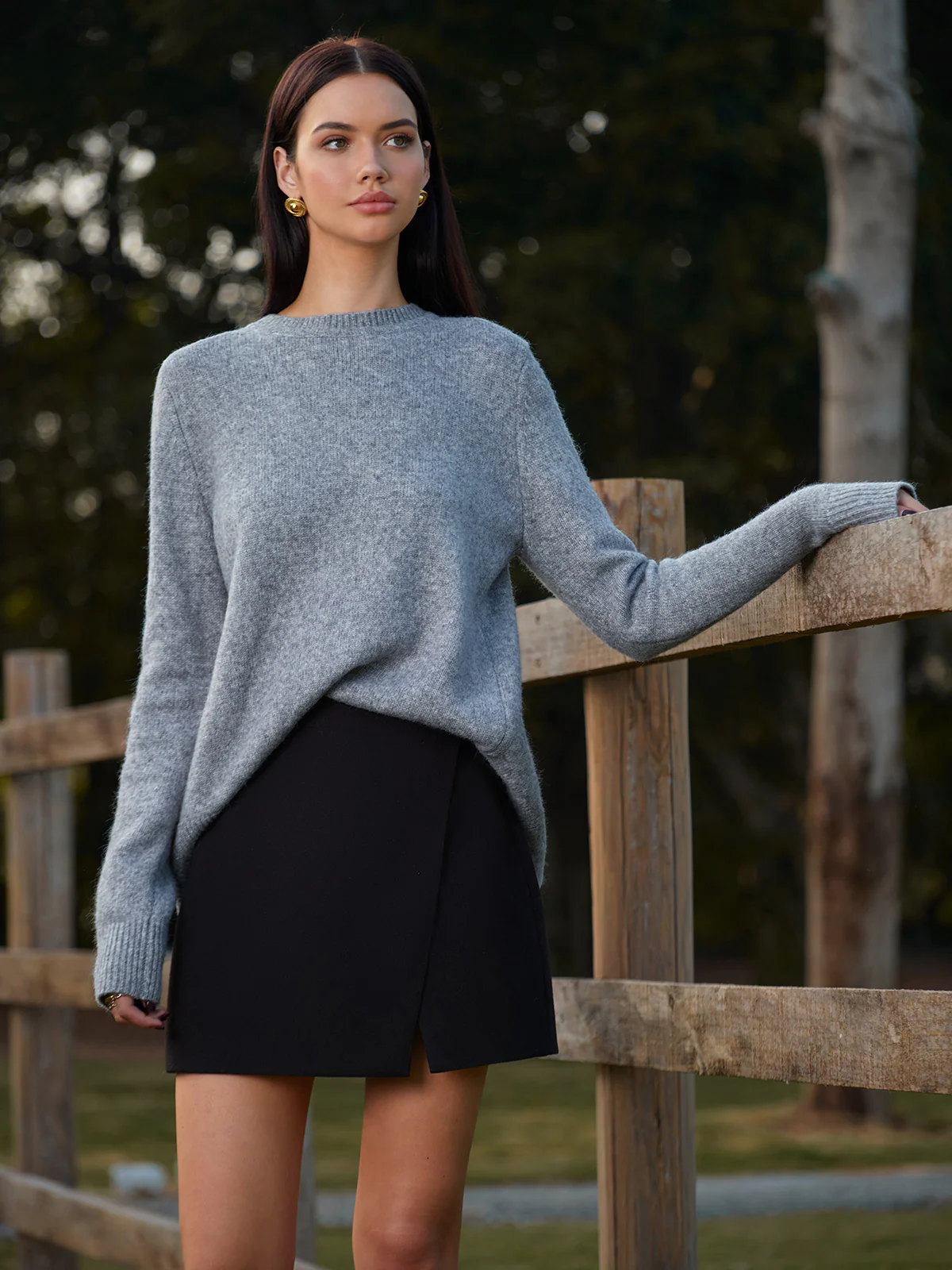 Round Neck Bow-Decor Sweater - Takermore