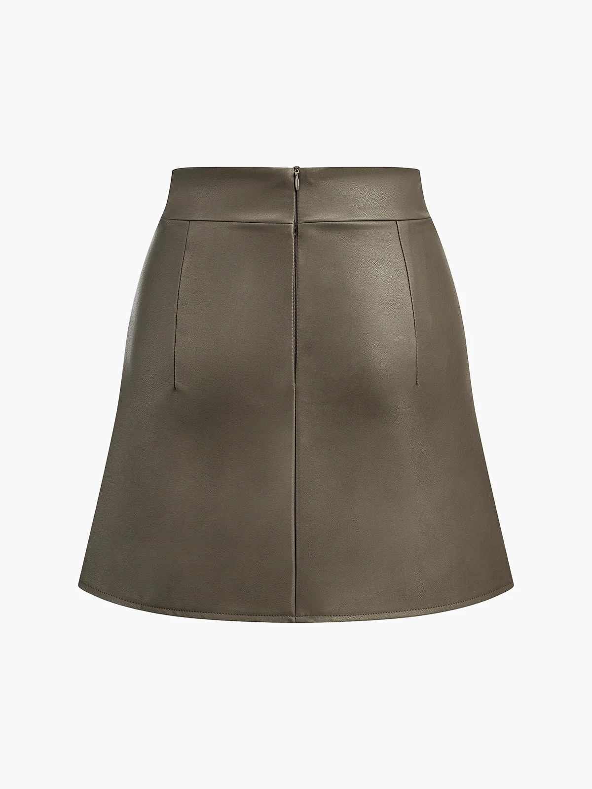 Faux Leather Pleated Skirt - Takermore