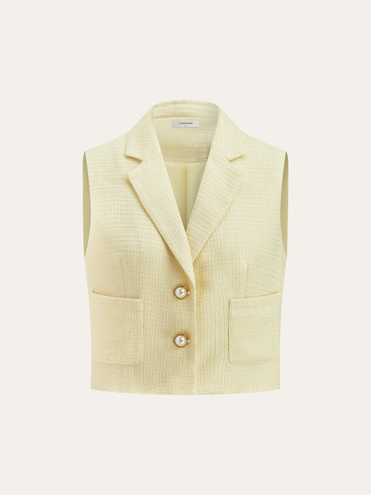 Pearl Button Tweed Vest and Shorts Set - Takermore