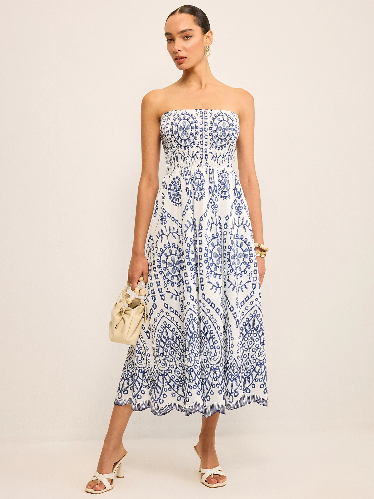 Strapless Boho Maxi Dress - Takermore