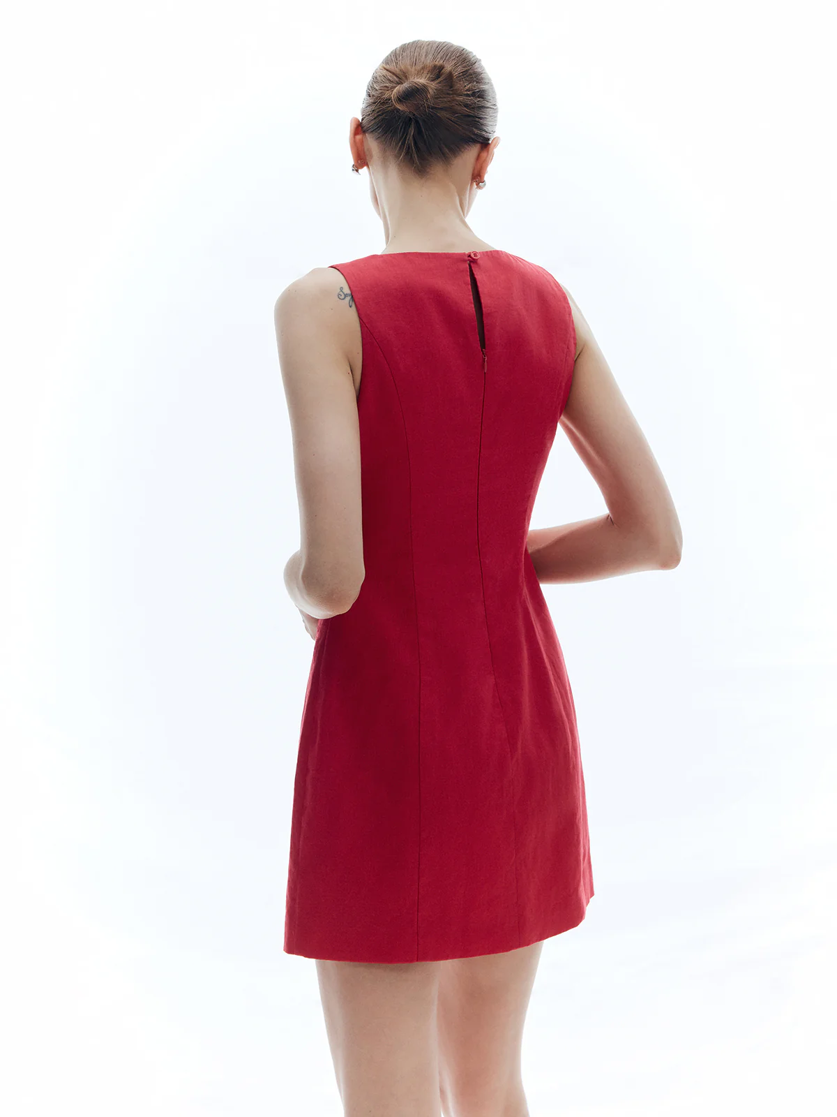 Cotton & Linen Slim Sleeveless Solid Dress - Takermore