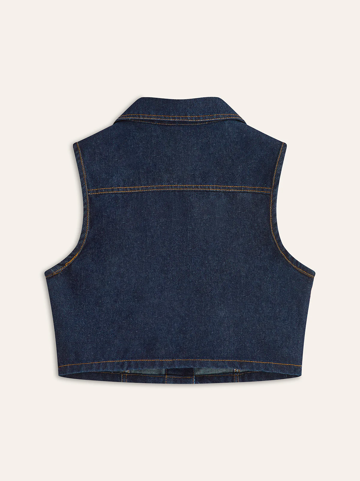 Denim Button-Up Sleeveless Vest - Takermore