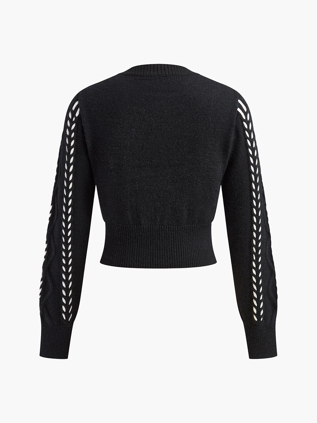 Contrast Binding Cinched Twist Sweater - Takermore