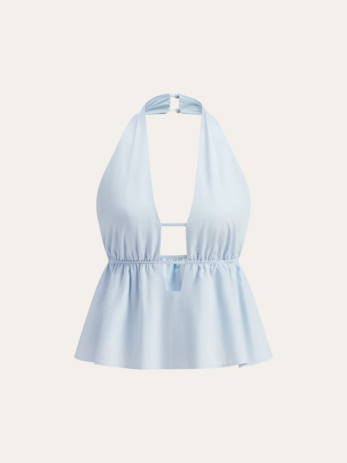 Halter Neck Top and Drawstring Skirt Set - Takermore