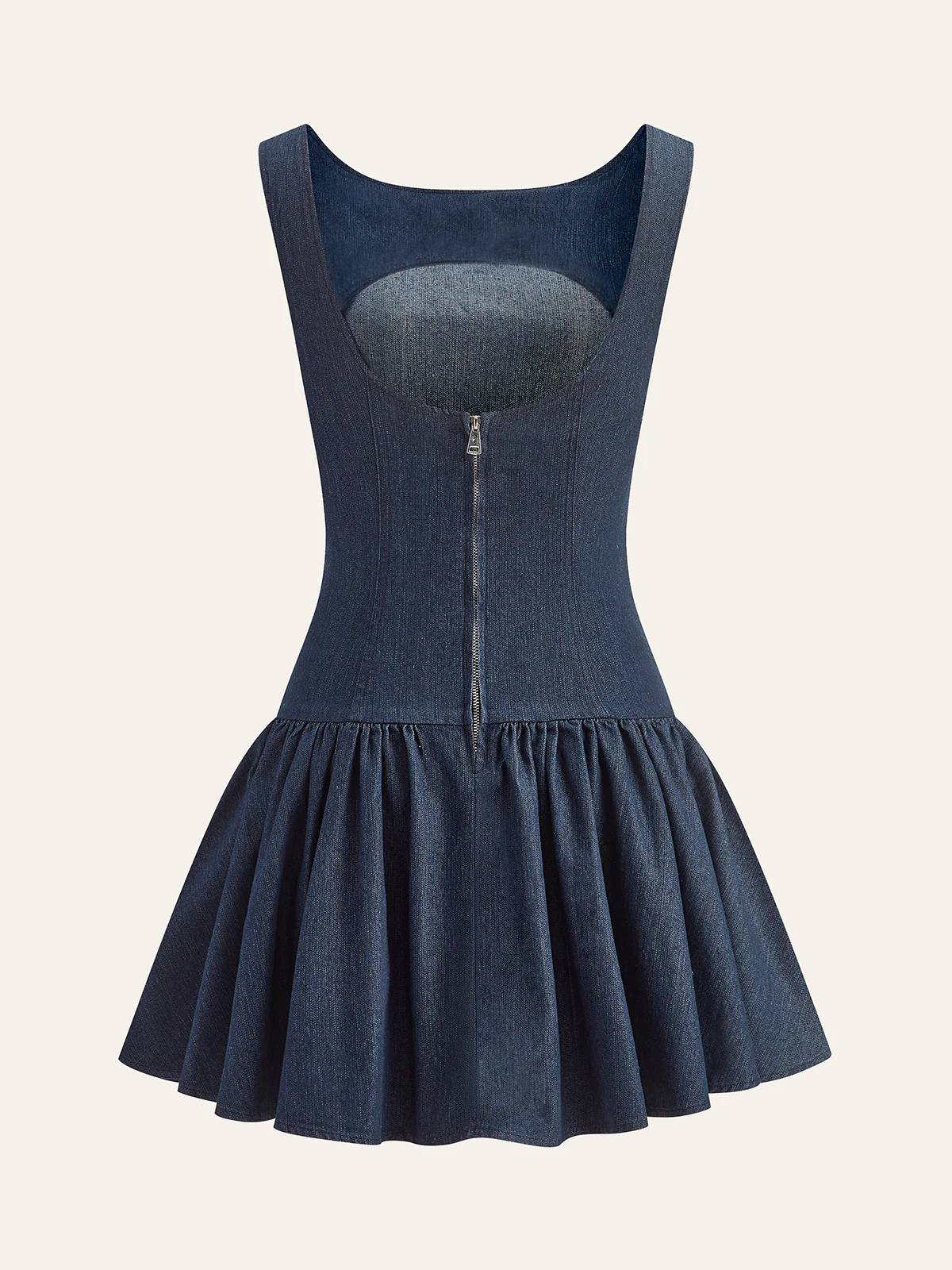 Denim Sleeveless Flare Dress - Takermore