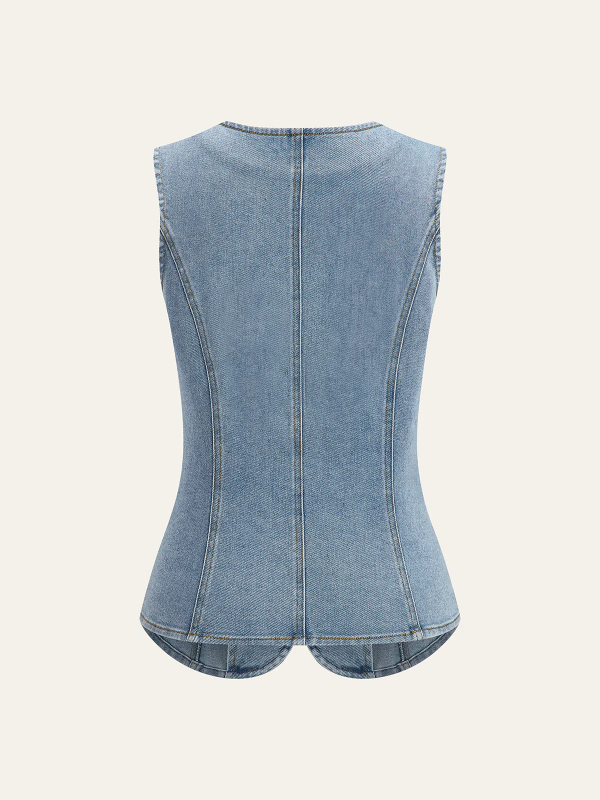 Sleeveless Button-Up Denim Vest - Takermore
