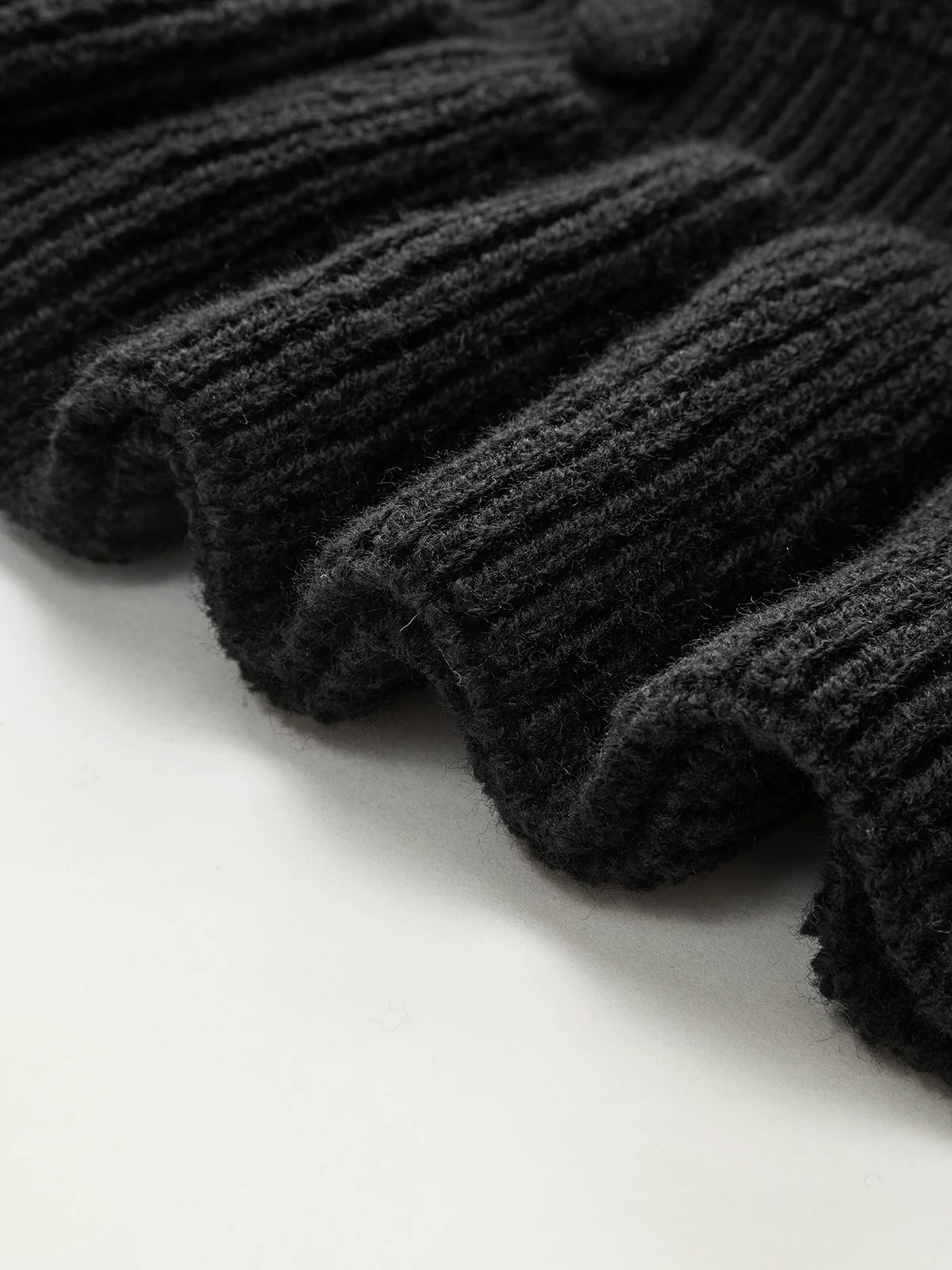 Button V-Neck Knit Peplum Vest - Takermore