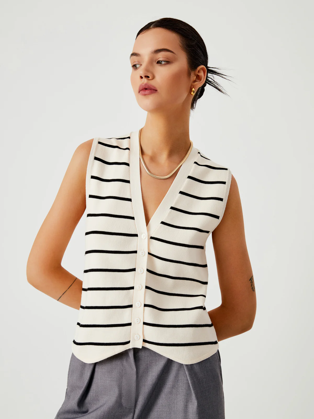 Effortless Stripe Vest - Takermore