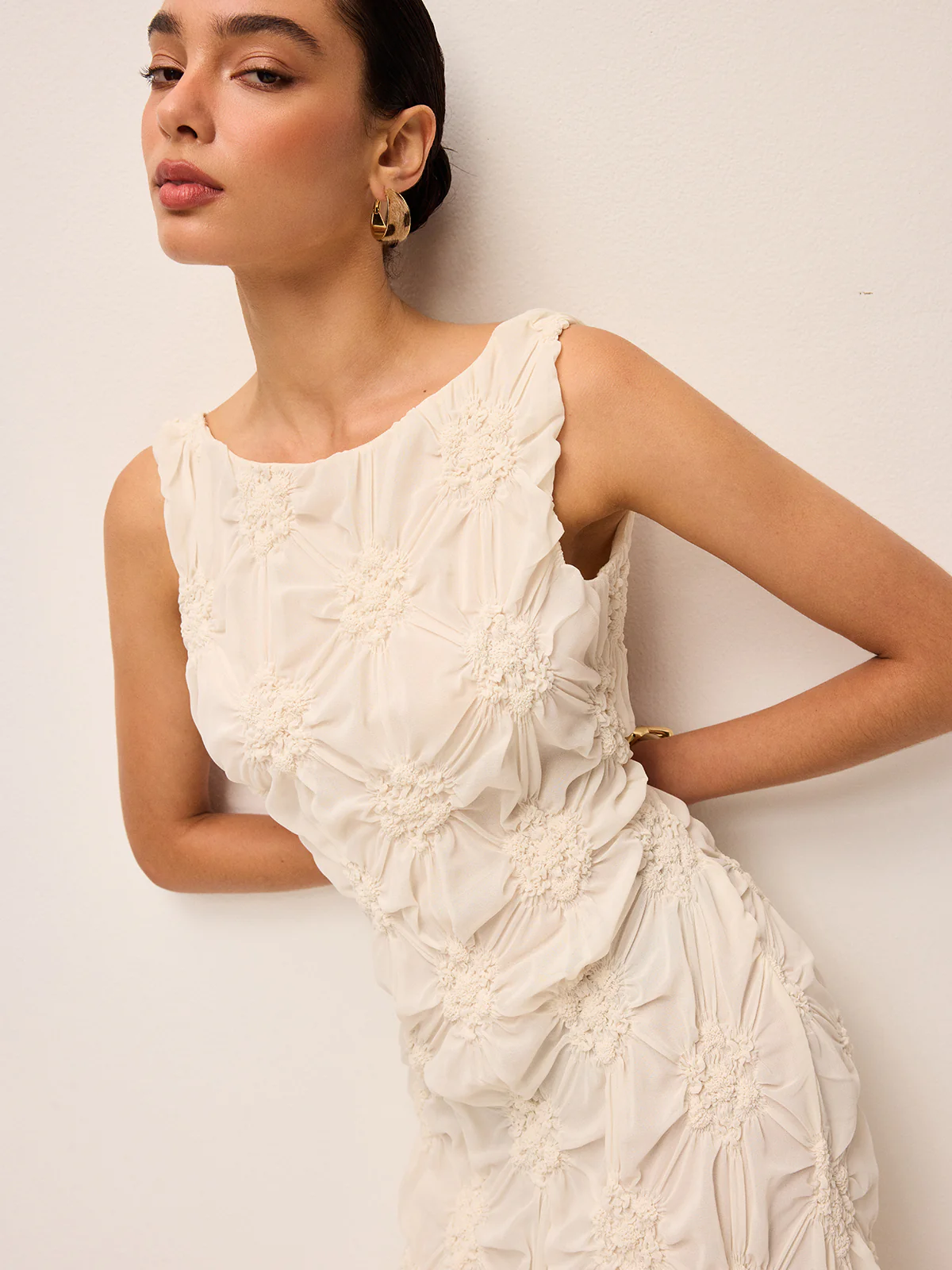 Elegant Embroidered Slit Maxi Dress - Takermore