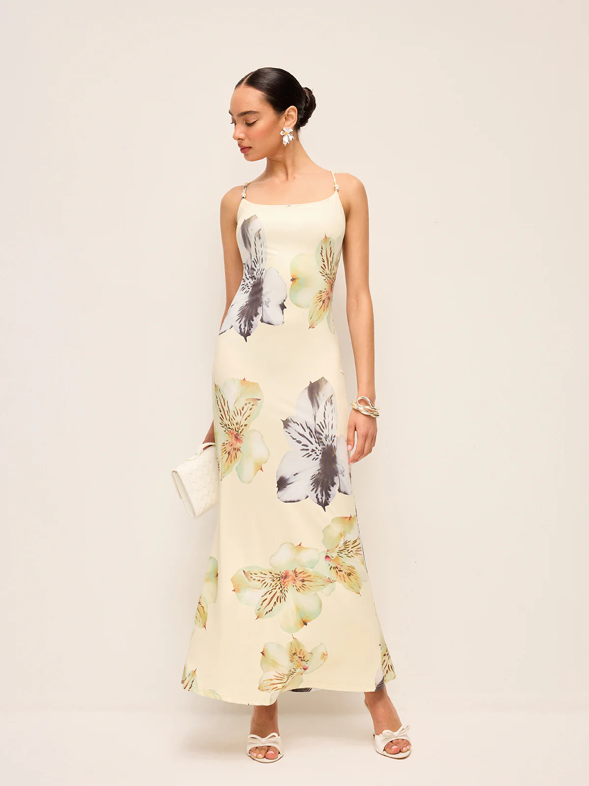 Backless Lace-Up Floral Dress - Takermore