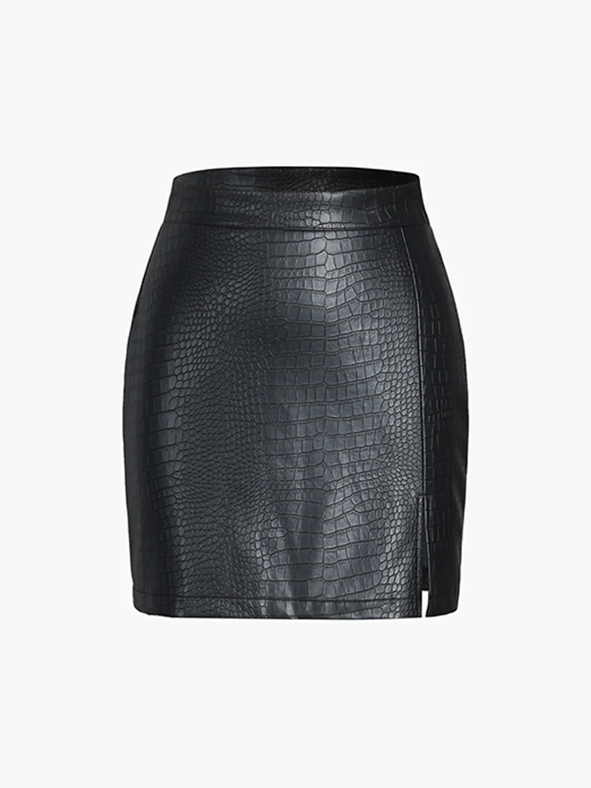 Faux Leather Textured Mini Skirt - Takermore