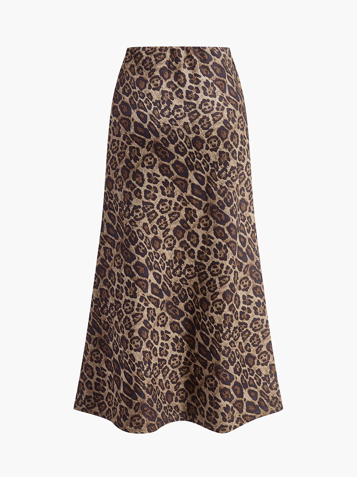 Mid-Waist Leopard Printed Skirt - Takermore