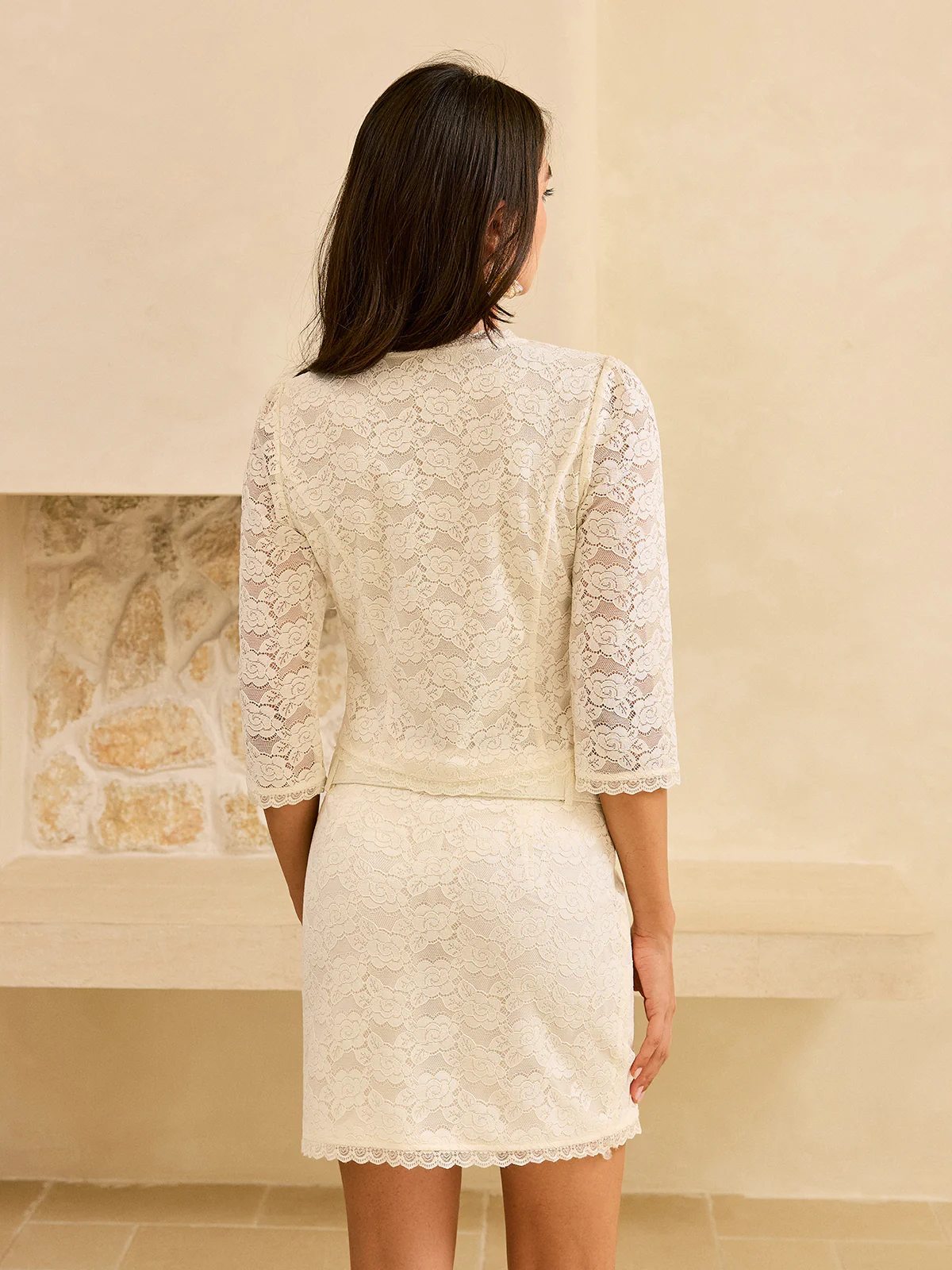 Lace Belted Skirt Set - Takermore