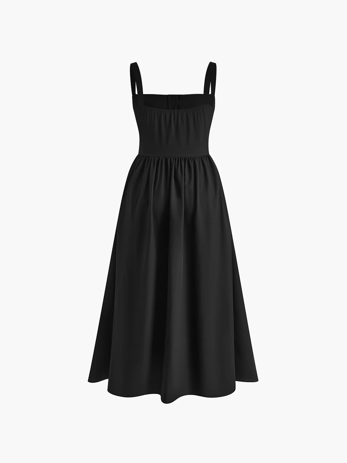Elegant Sleeveless Square Neck Midi Dress - Takermore