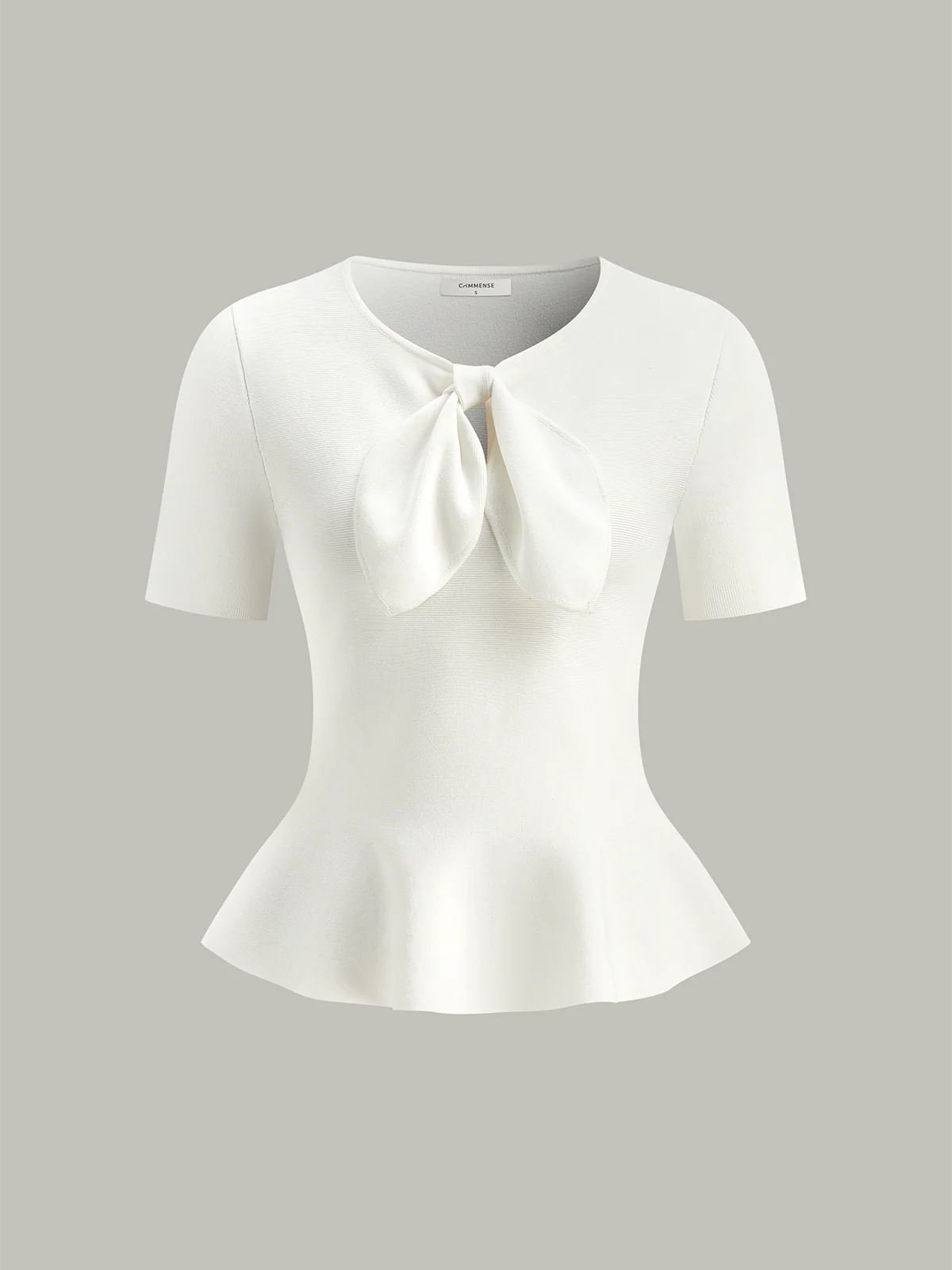 Bow-Knot Peplum Knit Top - Takermore