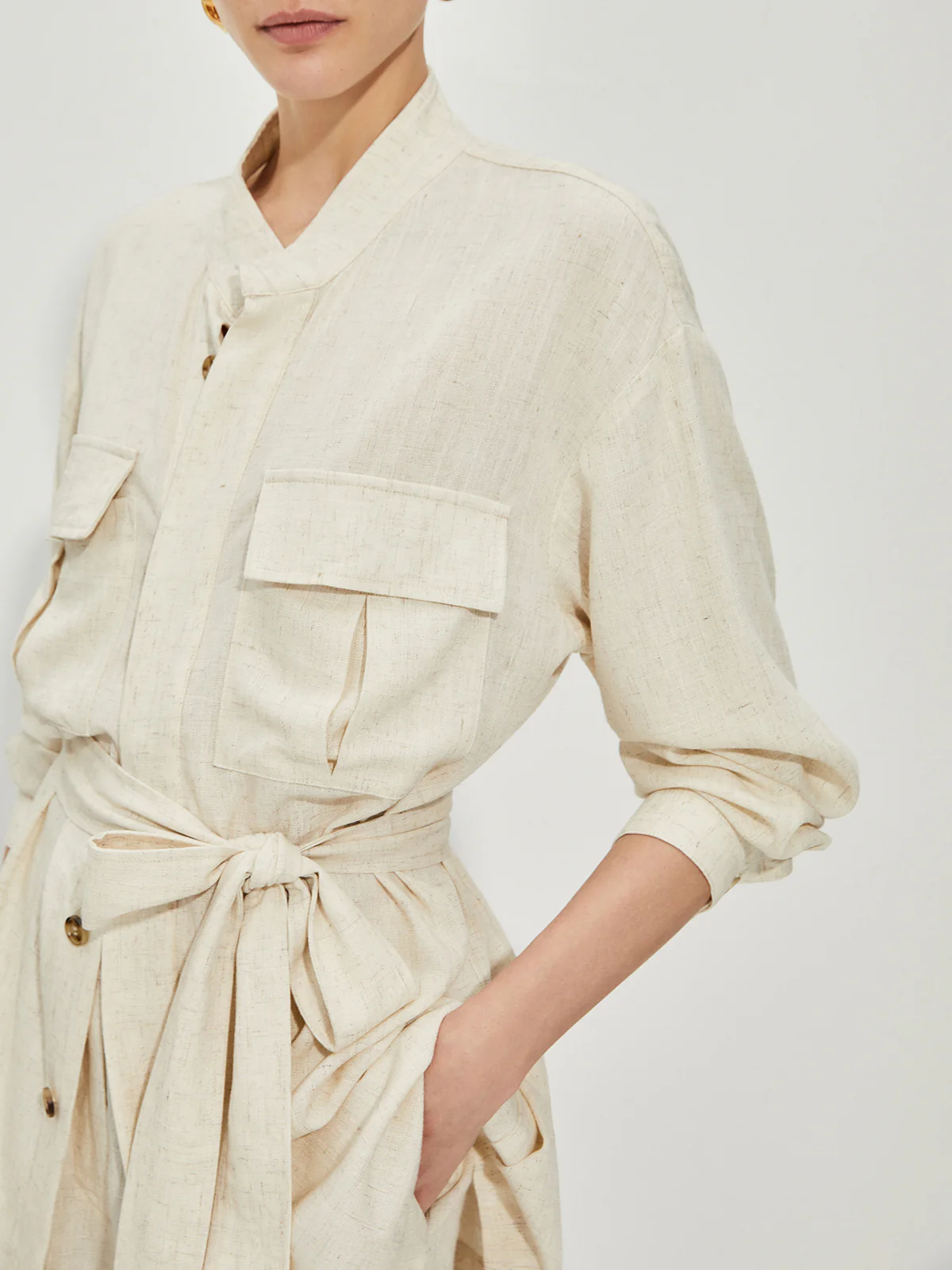 Casual Cotton & Linen Shorts Set With Belt - Takermore