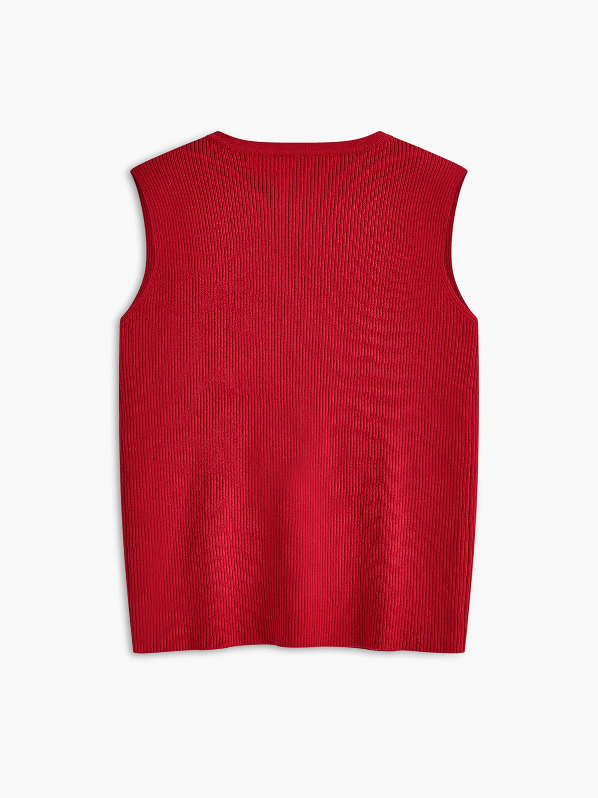 Ribbed Tie Neck Sweater Vest - Takermore