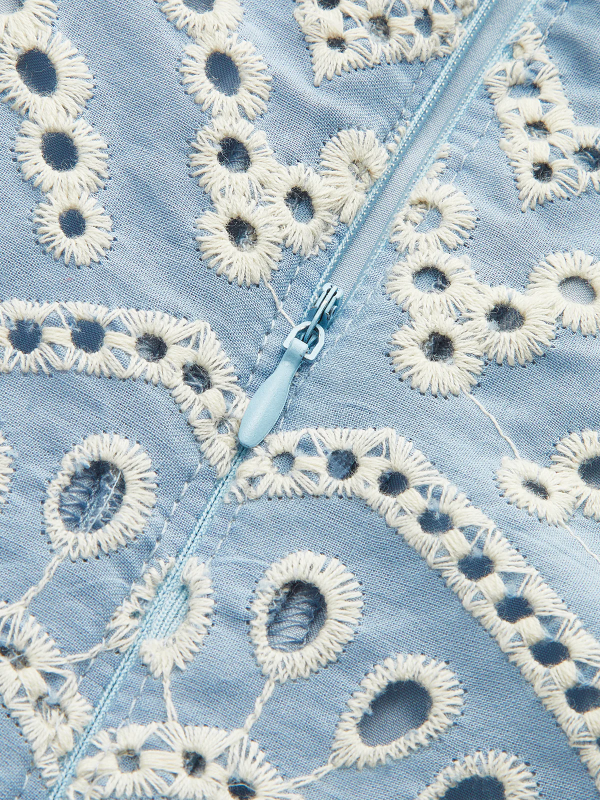 Semi-Sheer Embroidered Eyelet Cami Dress - Takermore