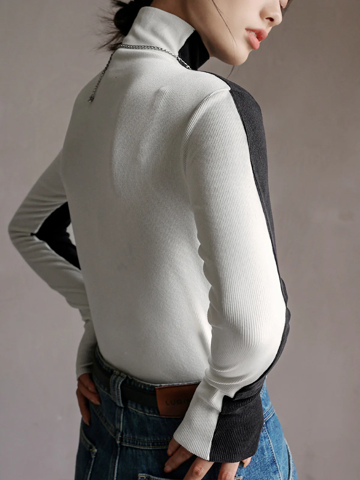 Double Sided Colorblock Long Sleeve Top - Takermore