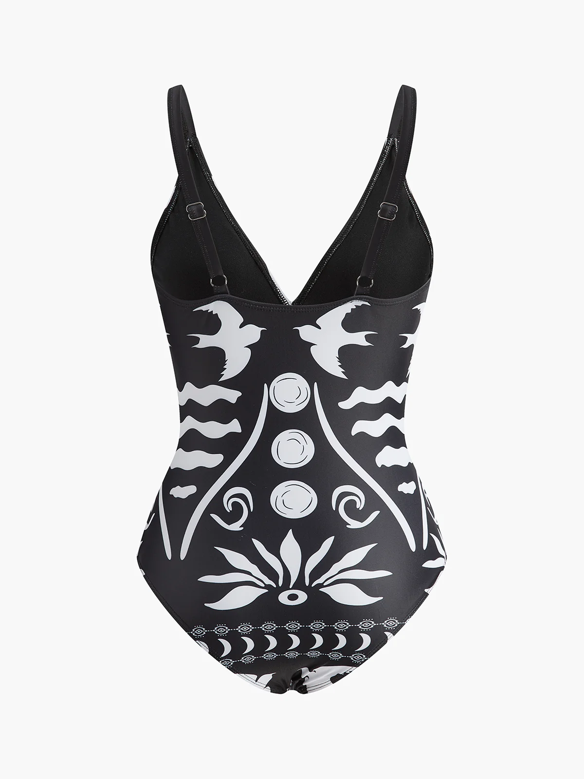 Printed Cutout V-Neck One-Piece Swimsuit - Takermore