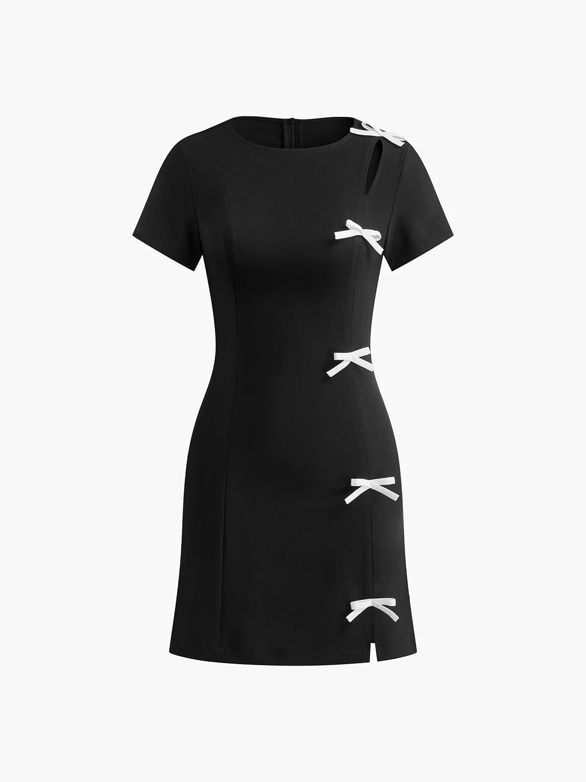 Bow Side Split Short Dress - Takermore