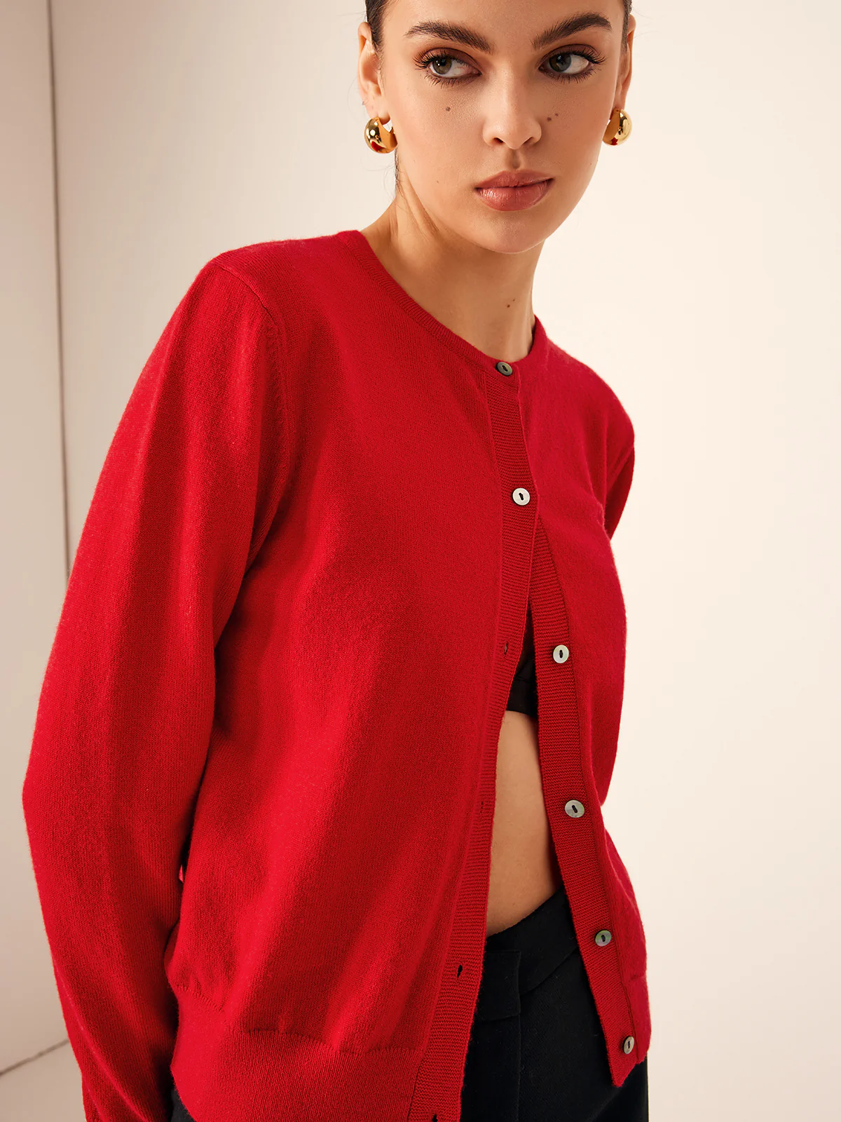 Button Down Cashmere-Blend Cardigan - Takermore