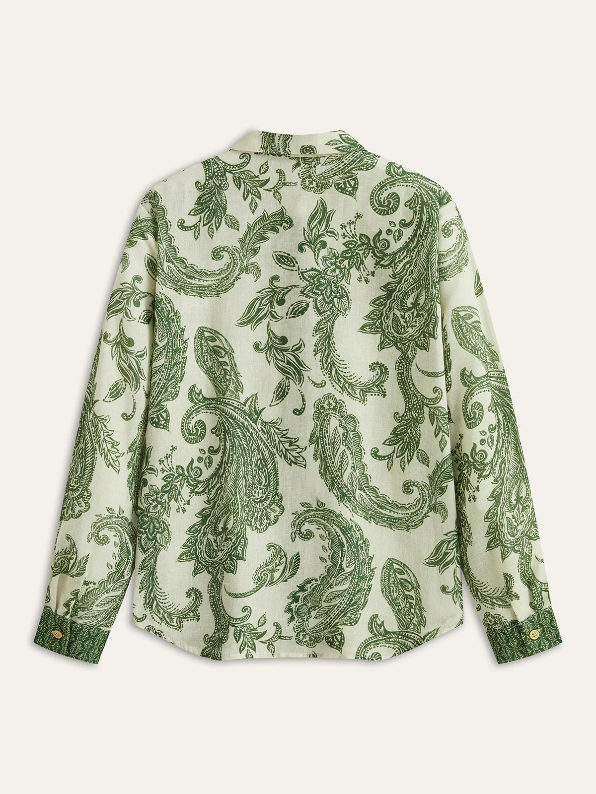 Paisley Print Button-Front Shirt - Takermore