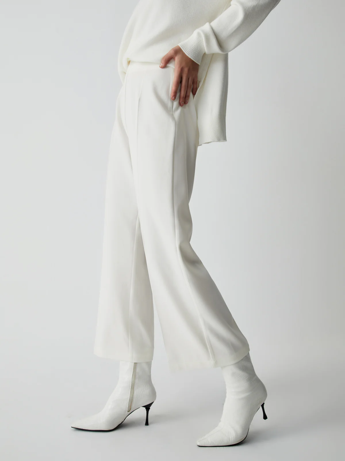 Semi-Sheer Wide Leg Culotte Pants - Takermore