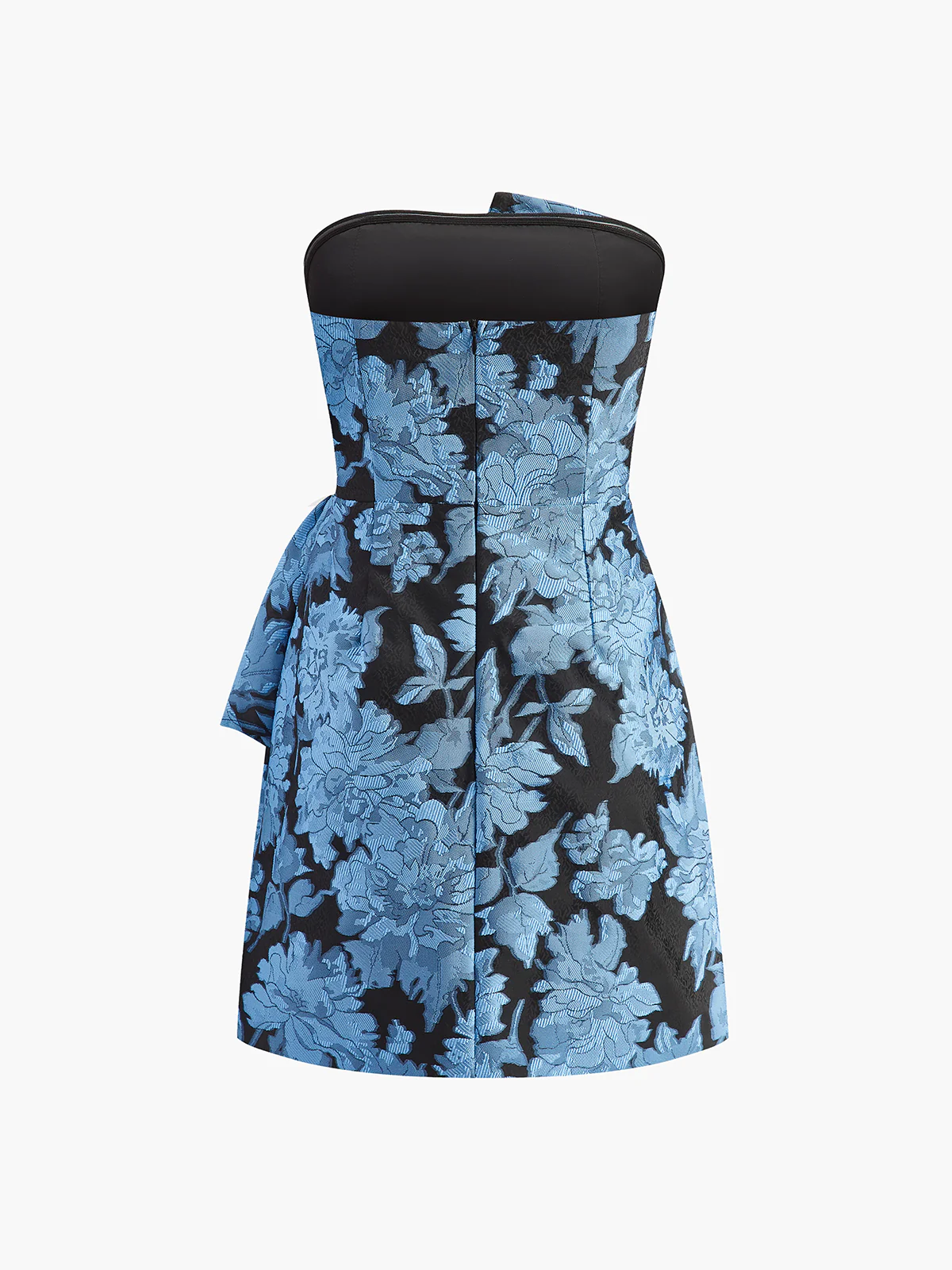 Asymmetrical Strapless Floral Dress - Takermore